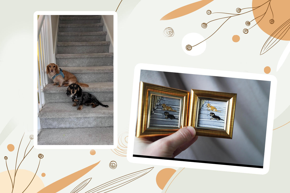 Custom Painting Pet Portrait from photo Personalized portraits Original Handmade Framed Art