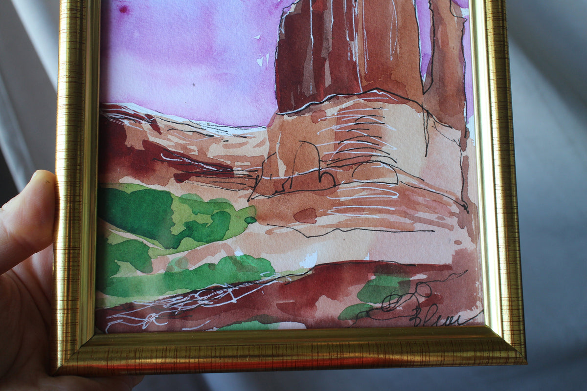 Canyonlands National Park Utah United States Of America North America watercolor Painting original framed