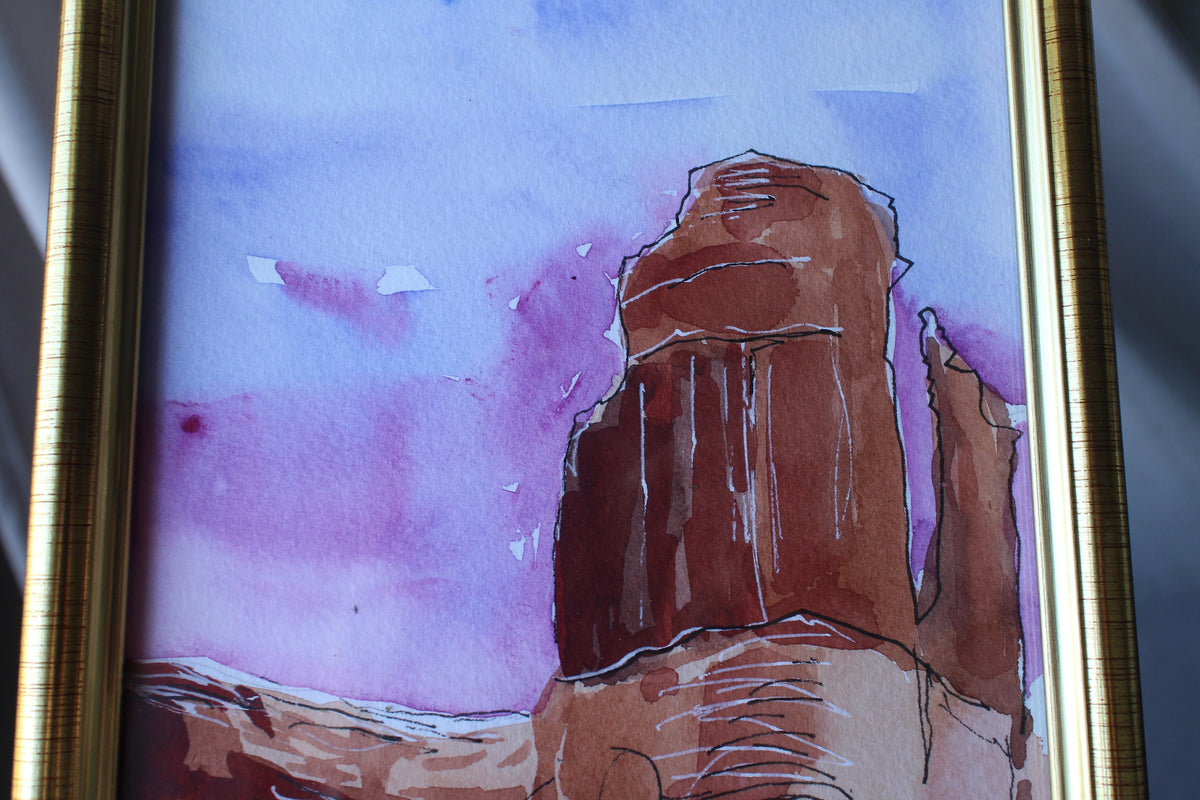 Canyonlands National Park Utah United States Of America North America watercolor Painting original framed