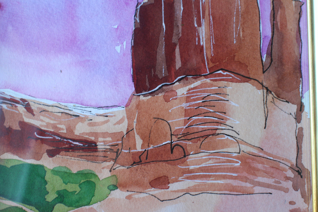 Canyonlands National Park Utah United States Of America North America watercolor Painting original framed